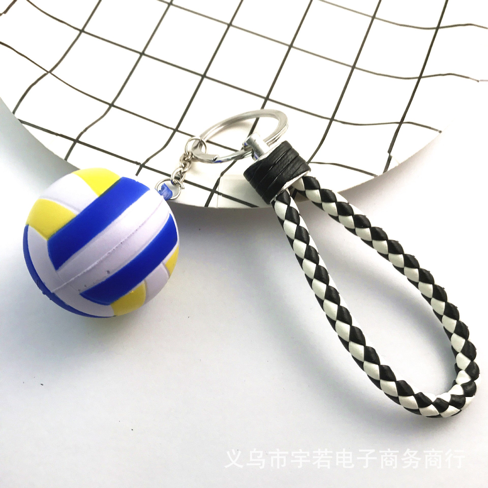 Wholesale Simulation Volleyball Keychain PU Leather Rope